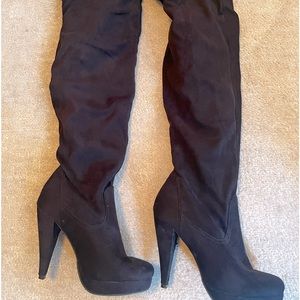 Over the knee platform boot